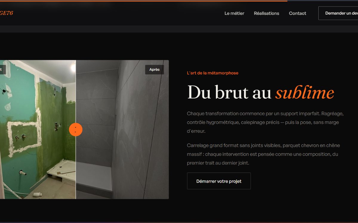 Aperçu du site vitrine EfeCarrelage 76
