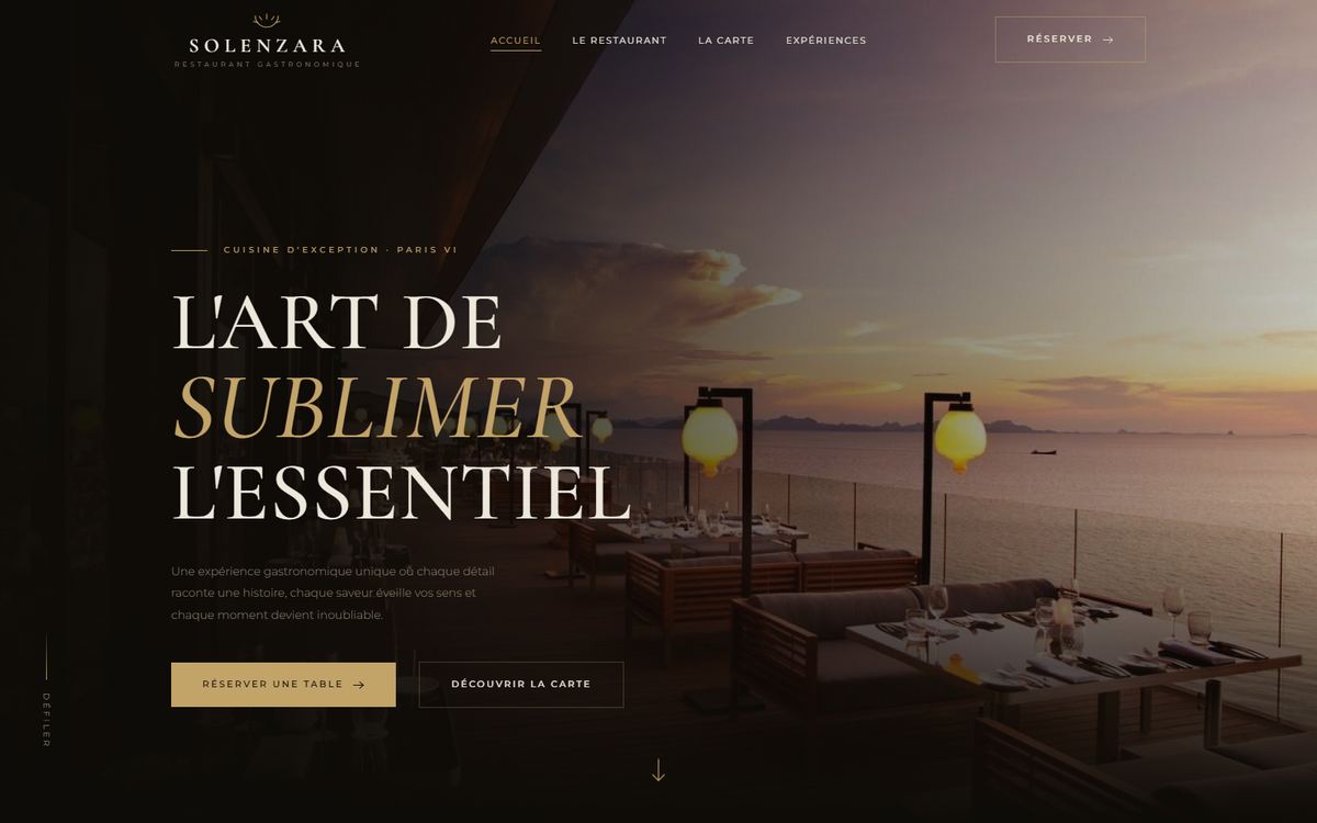 Aperçu du site vitrine Solenzara